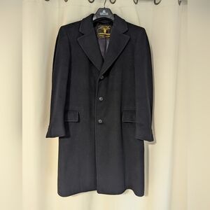 Hughes&Hatcher Vtg Blk 100% Cashmere Men's/Women's 48R Coat Luxury